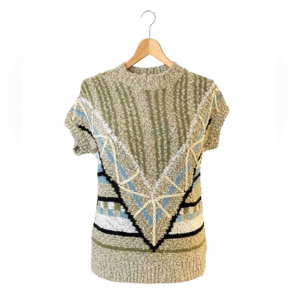 Courtney Rhodes 80s Vintage Sweater Top Small Boho Cottagecore Art Nouveau￼